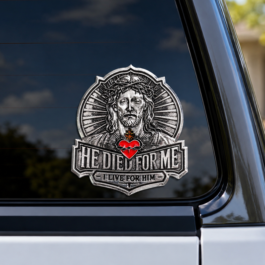【DEAL TODAY】“He Died for Me, I Live for Him” Jesus Metal Car Emblem