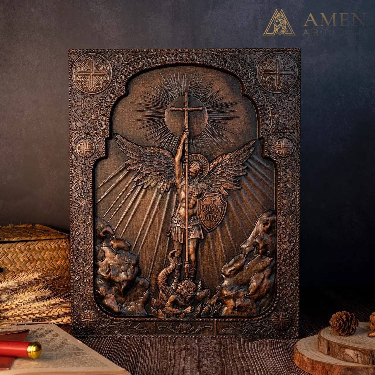 St Michael Wood Carving