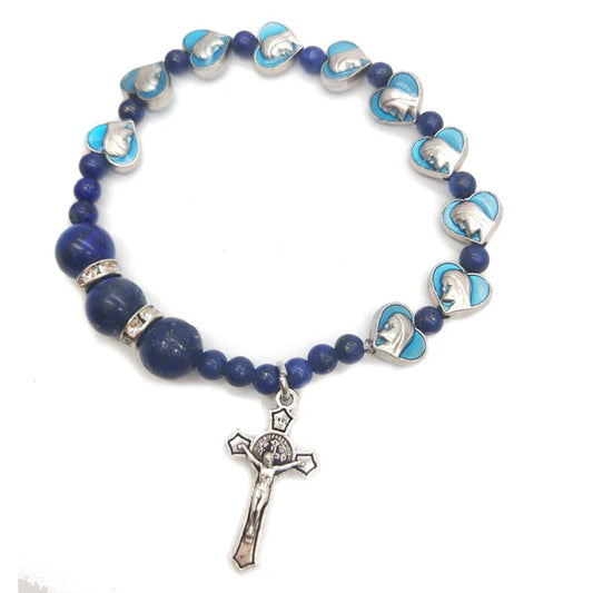 Amen Artisan Lapis lazuli Heart Beads Bracelet