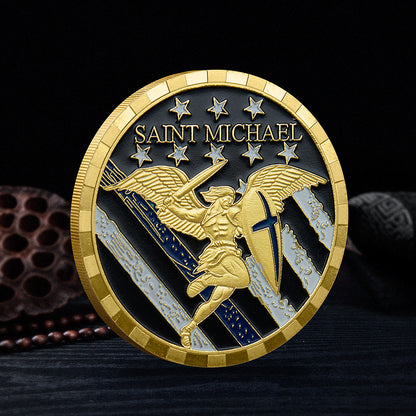 St Michael Challenge Coin - Police Military Commemorative Coin -Amen Artisan