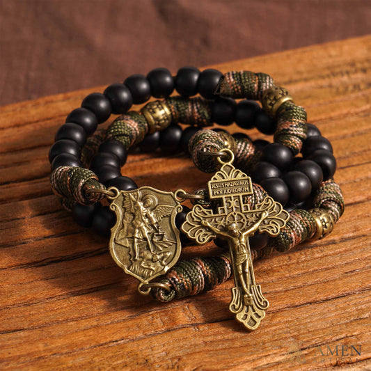 【Deal Today】Tactical Paracord Rosary – St. Michael Protection & Rugged Faith
