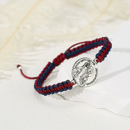 $0.99 Deal Jesus Portrait Pendant Braided Bracelet
