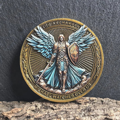 Moeda do Desafio de São Miguel – Ficha do Escudo do Anjo Guerreiro da Asa Azul - Amém Artesão