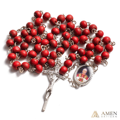 Aromatic Papal Wood Rosary — Scented Wooden Catholic Prayer Beads