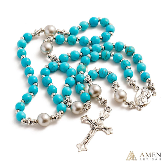 【Deal Today】Turquoise Rosary — Faith, Healing & Divine Protection