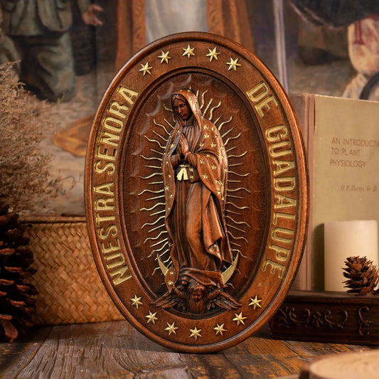 Our Lady of Guadalupe Wood Carving