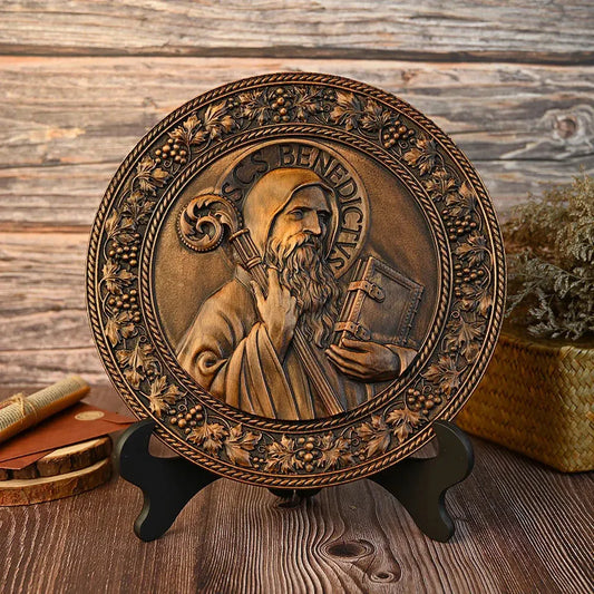Saint Benedict Wooden Plaque