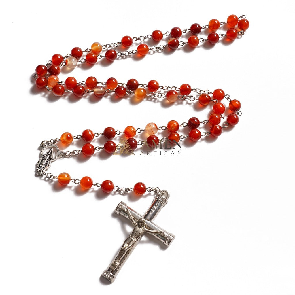 Striped Agate Rosary Amen Artisan