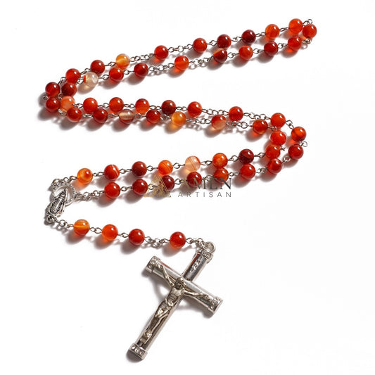 Striped Agate Rosary Amen Artisan