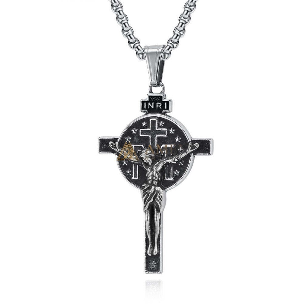 Titanium Steel Crucifix Necklace Amen Artisan