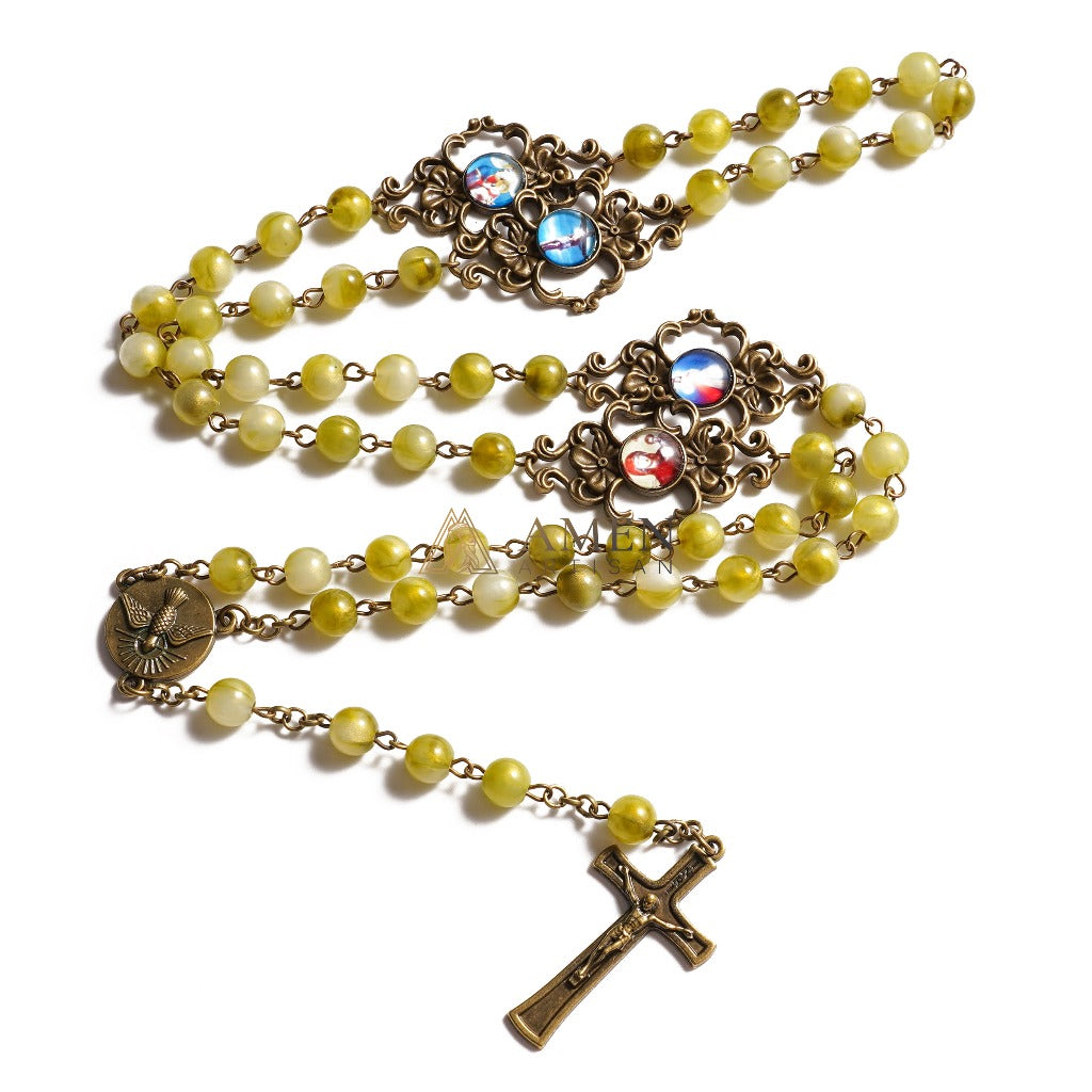 Ancient Green Jasper Rosary Amen Artisan