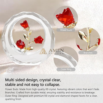 Crystal Rose Figurine Amen Artisan