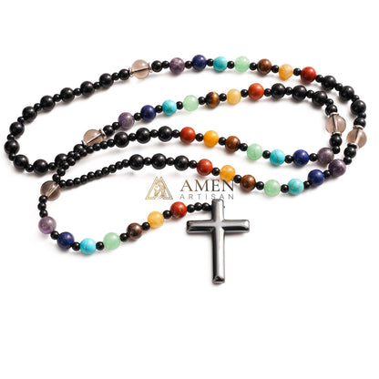 Multicolor Cross Rosary Amen Artisan