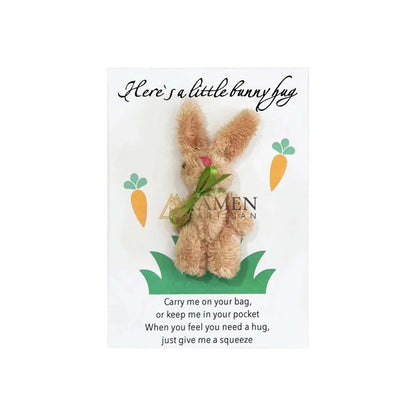 Cuddly Bunny Pocket Hug Charm Amen Artisan