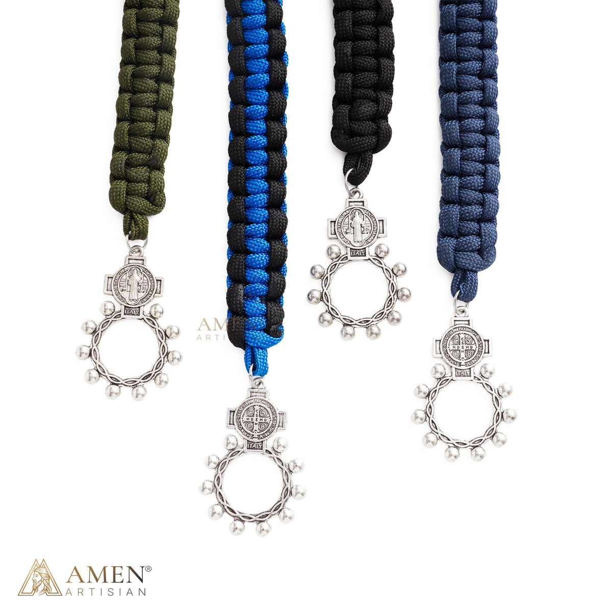 St. Benedict Paracord Rosary Keychain | Amen Artisian