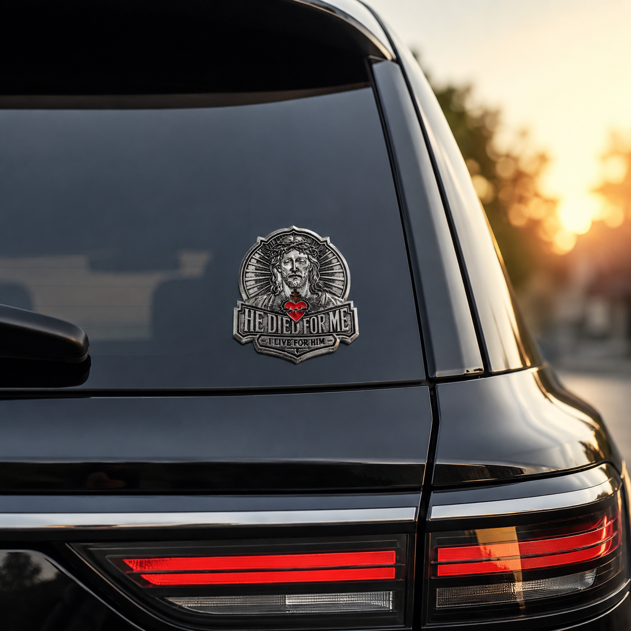 【DEAL TODAY】“He Died for Me, I Live for Him” Jesus Metal Car Emblem