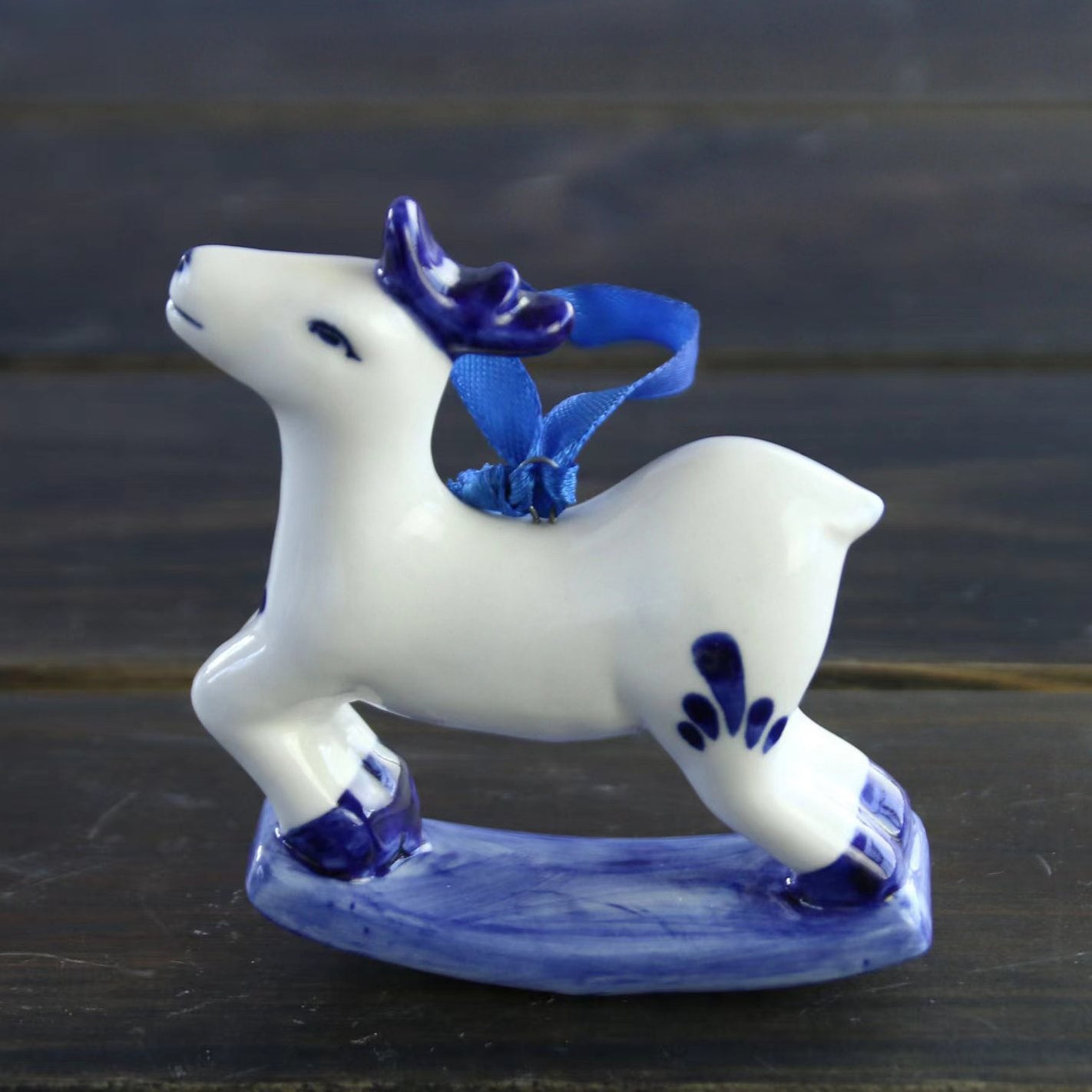 Delft Blue Ceramic Tabletop Ornament Amen Artisan