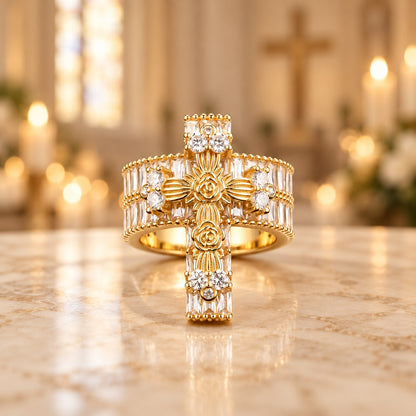 【LIMITED-TIME 50% OFF】Radiant Crucifix Ring — Let Your Faith Shine