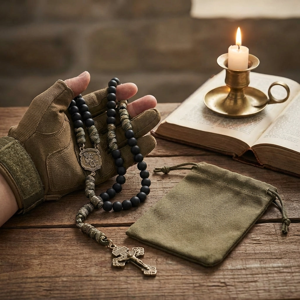 【Deal Today】Tactical Paracord Rosary – St. Michael Protection & Rugged Faith