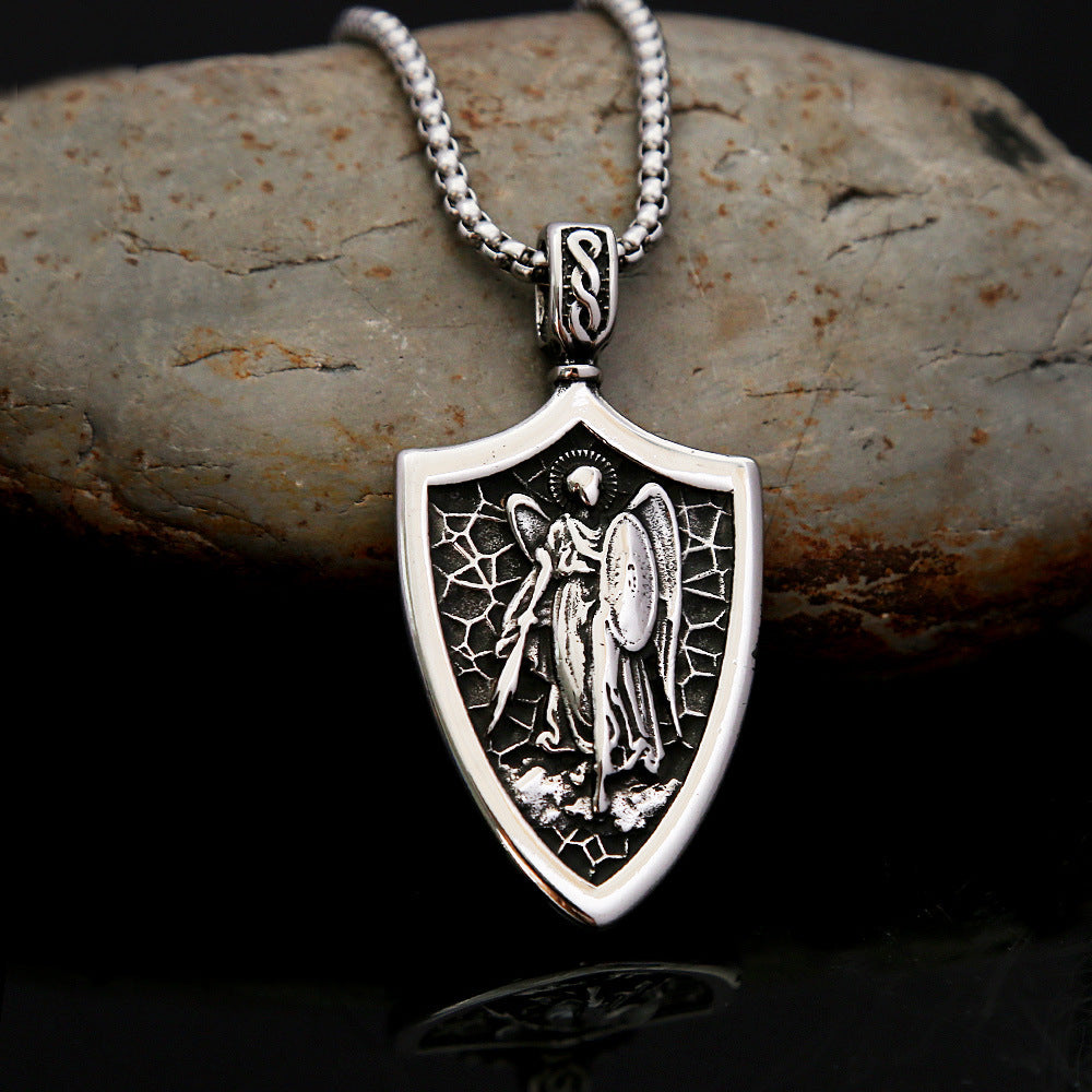 St. Michael the Archangel Shield Pendant Necklace