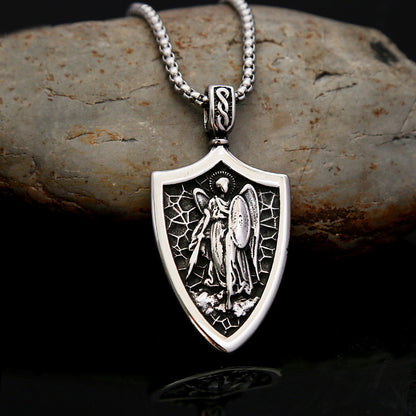 St. Michael the Archangel Shield Pendant Necklace