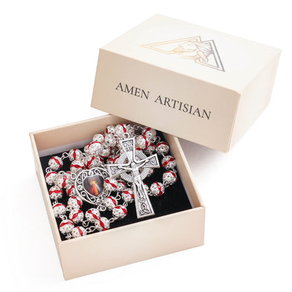 Crystal Rosary That Captures Light – Celtic Prayer Beads | Amen Artisan