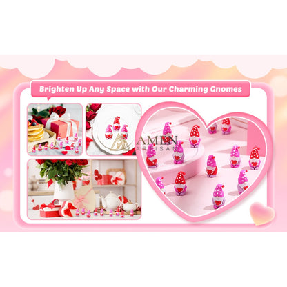Valentine's Day Mini Gnome Heart Ornaments Amen Artisan