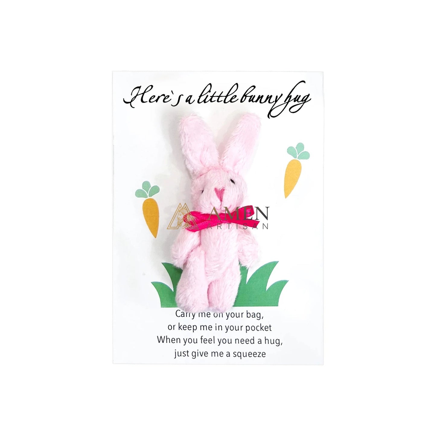Cuddly Bunny Pocket Hug Charm Amen Artisan