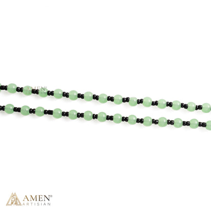 Green Glass Bead Cross Necklace — A Quiet Reminder of Faith