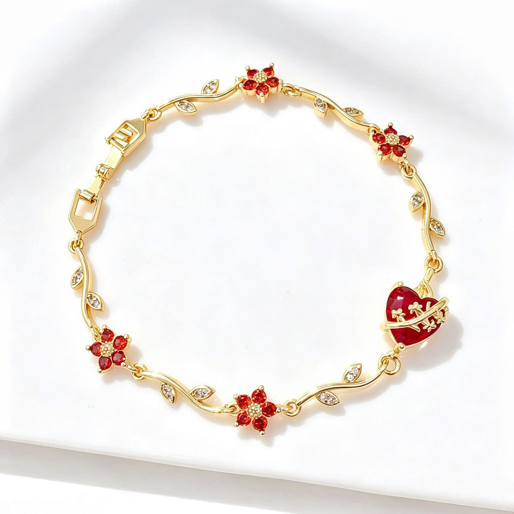 Sacred Heart Floral Bracelet