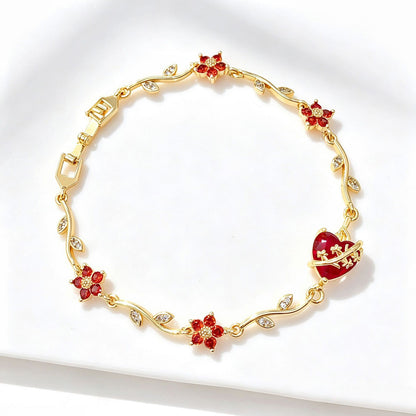 Sacred Heart Floral Bracelet