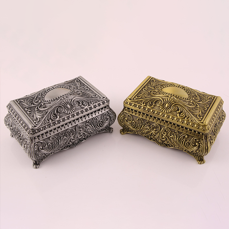 Vintage Metal Rosary Keepsake Box