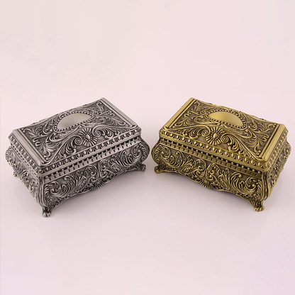 Vintage Metal Rosary Keepsake Box