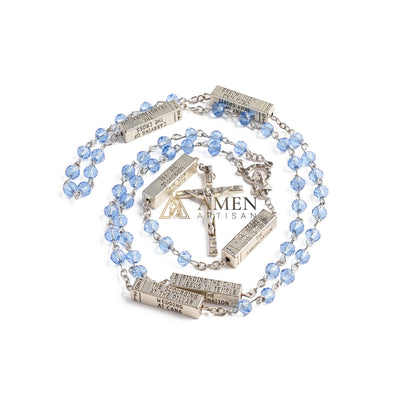 Barra misteriosa grabada del Rosario de los Misterios