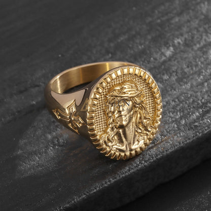 Jesus Crown of Thorns Signet Ring Amen Artisan