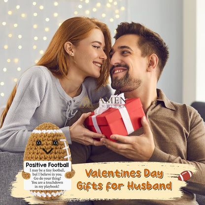 Hand-Knit Positive Football Plush Doll