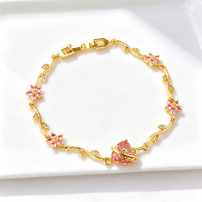 Sacred Heart Floral Bracelet