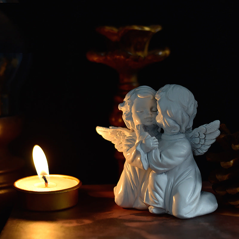 Vintage Fairy & Angel Sculpture | Whimsical Desktop Vignette, Miniature Enchantment