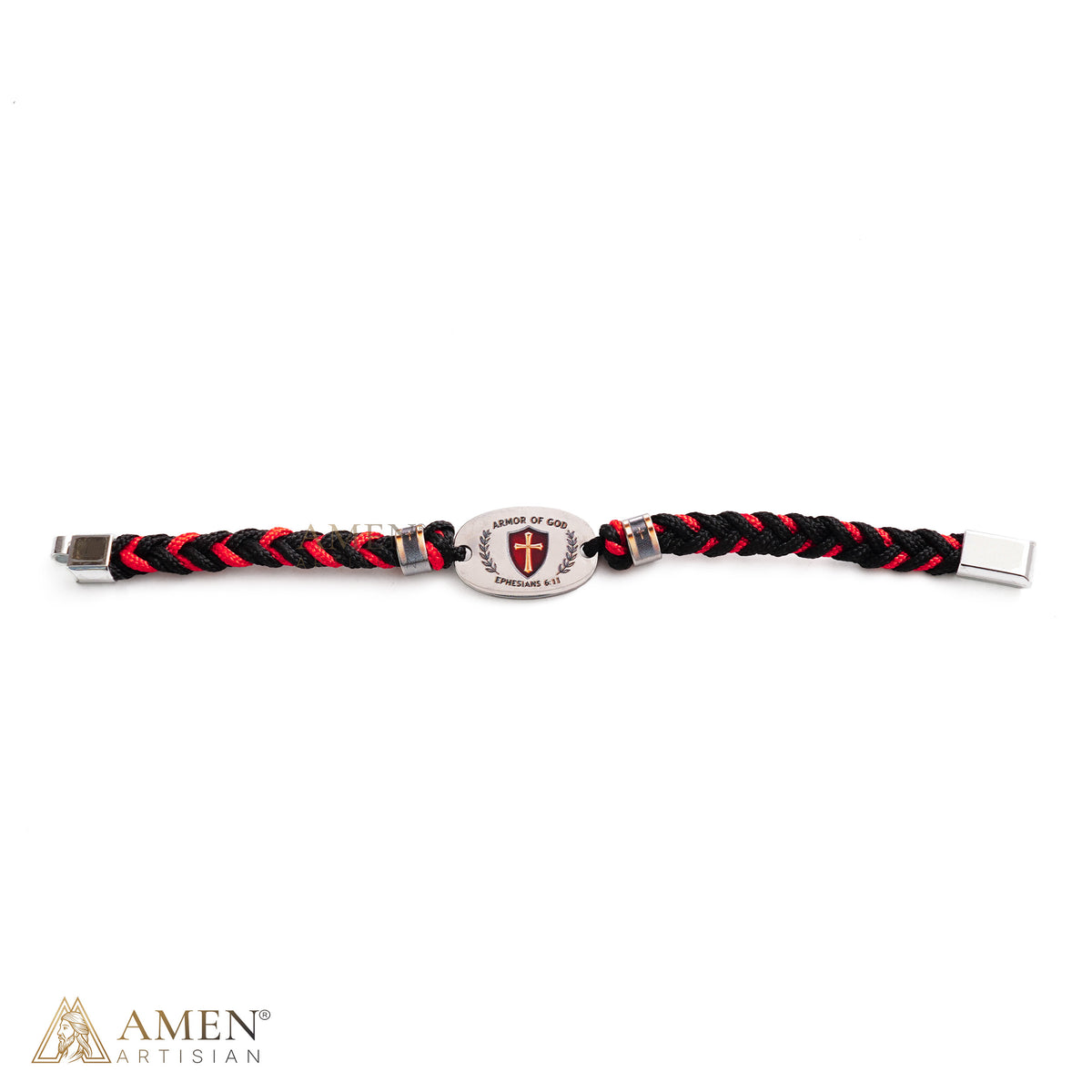 Hand-Braided Scripture Cross Bracelet