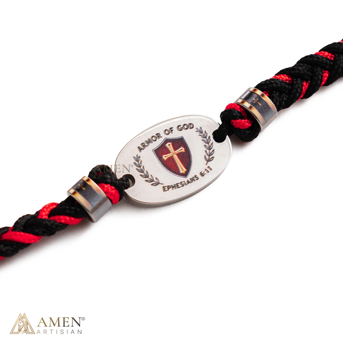 Hand-Braided Scripture Cross Bracelet