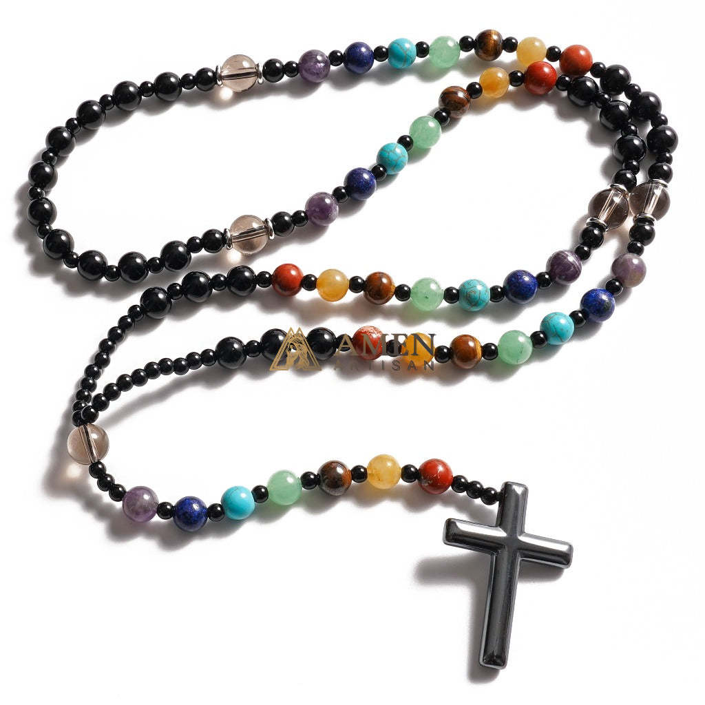 Multicolor Cross Rosary Amen Artisan