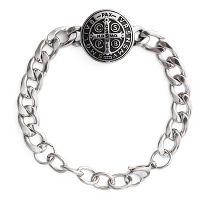 【DEAL TODAY】St. Benedict Medal Curb Chain Bracelet