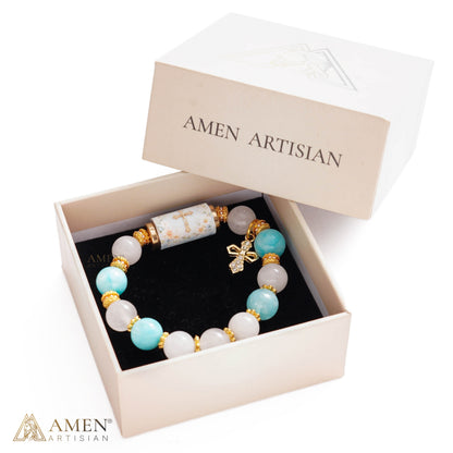 A Cool, Gentle Reminder of Faith — Natural Crystal Cross Bracelet