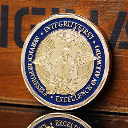 St Michael Shield Challenge Coin – Military & Police Thin Blue Line Tribute