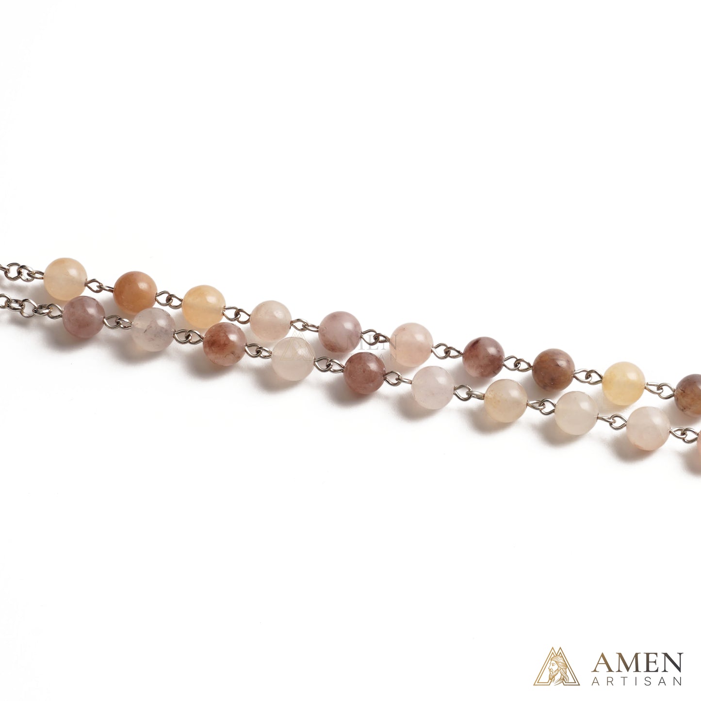 Purple Golden Silk Jade Rosary Amen Artisan