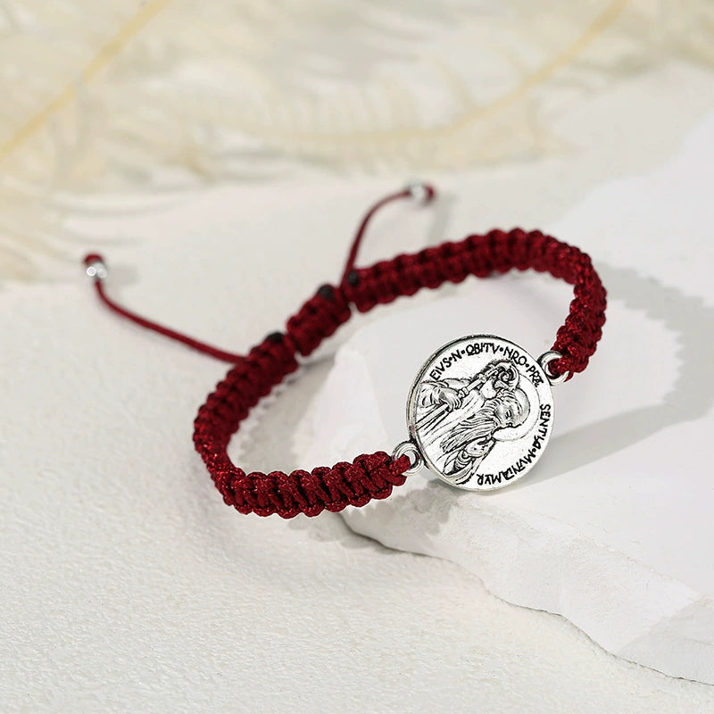 $0.99 Deal Jesus Portrait Pendant Braided Bracelet