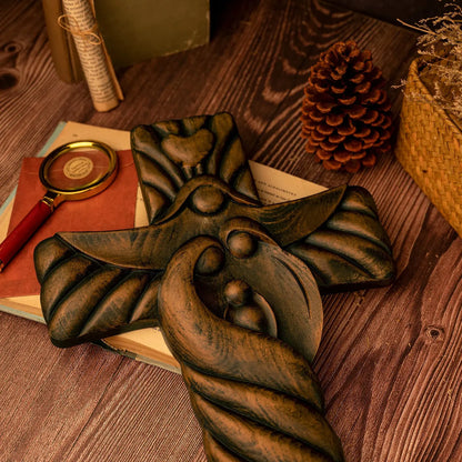 Holy Family Cross Wood Carving