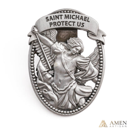 St Michael Medal Car Clip