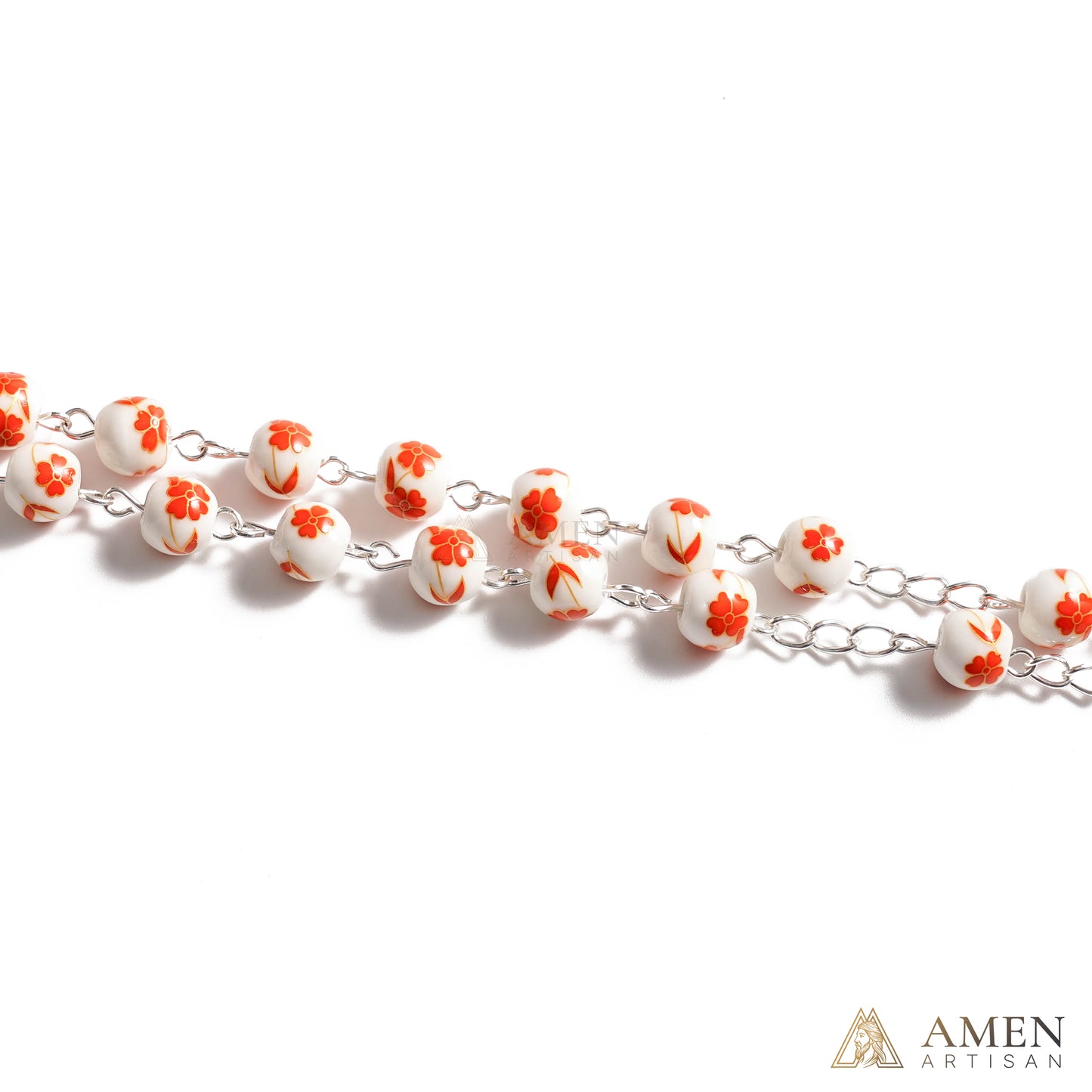 Four Leaf Clover Ceramic Rosary Amen Artisan