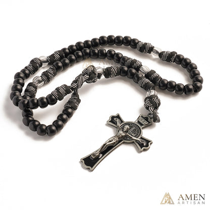 【Deal Today】Tactical Paracord Rosary — Matte Black Beads, Military-Grade Strength, Warrior’s Faith